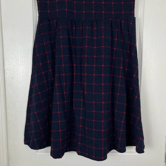 Cotton On Navy/Red Plaid Short Sleeve Dress Sz S - Picture 3 of 6